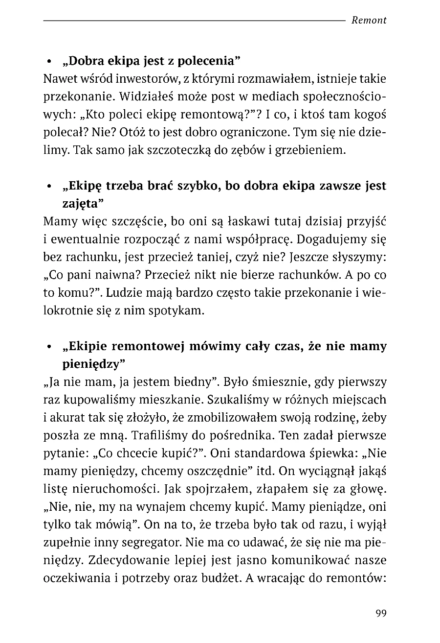Strona z książki „Żyj z najmu” — rozdział Remont (3)